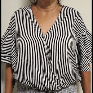 Blue and white Stripe Blouse